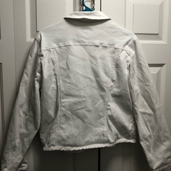 Women’s White Stretch Denim Jean Jacket by Live A Little Size XL - Picture 9 of 12